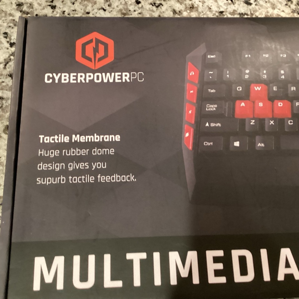 CyberPowerPC Multimedia Gaming Keyboard 🎮 LED Wired USB NIB PC Gamer Setup - Picture 3 of 6